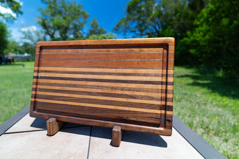 Edge grain cutting board (Walnut, Maple & Cherry)