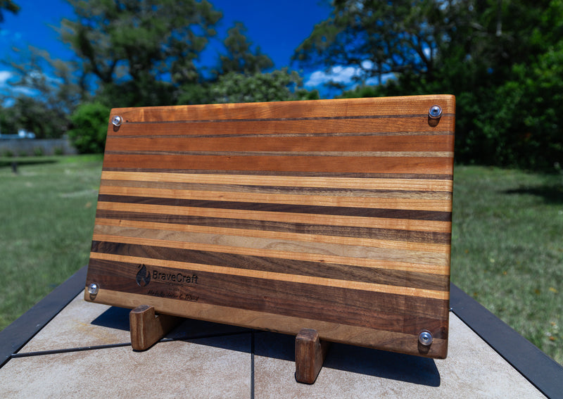 Edge grain cutting board (Walnut, Maple & Cherry)